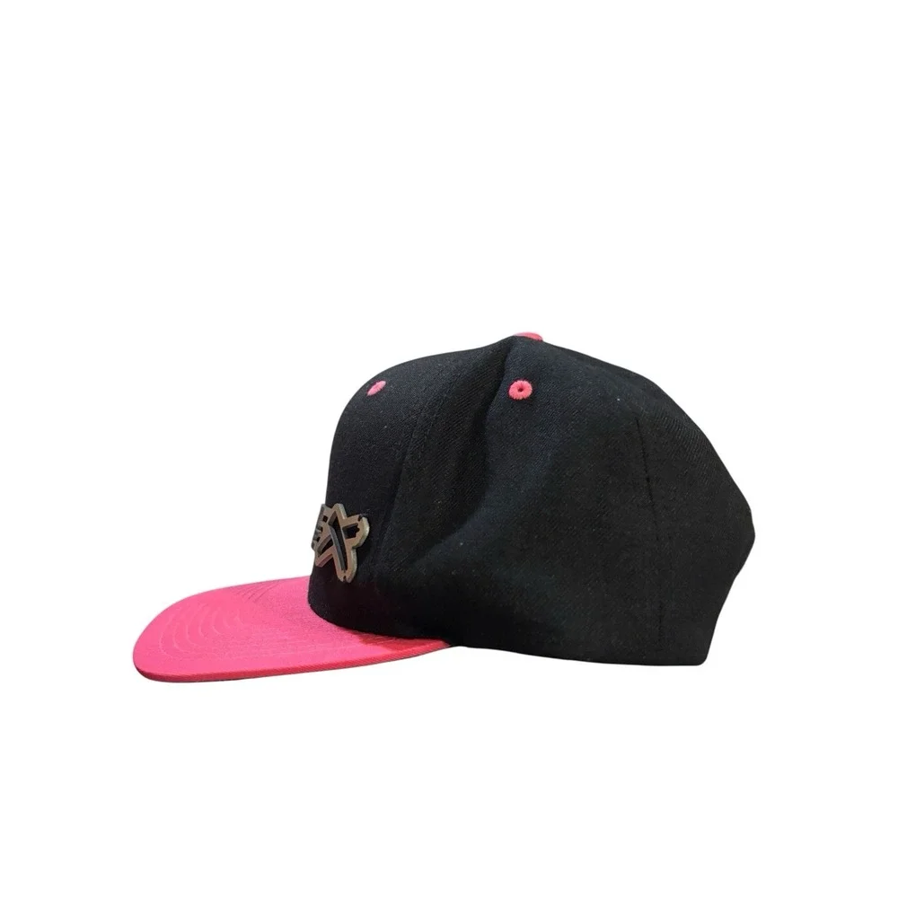 LSX‎ Racing SnapBack Hat Black Pink Metal Laser Cut Logo Lightweight Casual